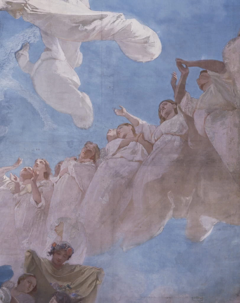L'Assunta, affresco - soffitto della Cappella Reale dell'Assunta, Palazzo Reale di Napoli, dettaglio